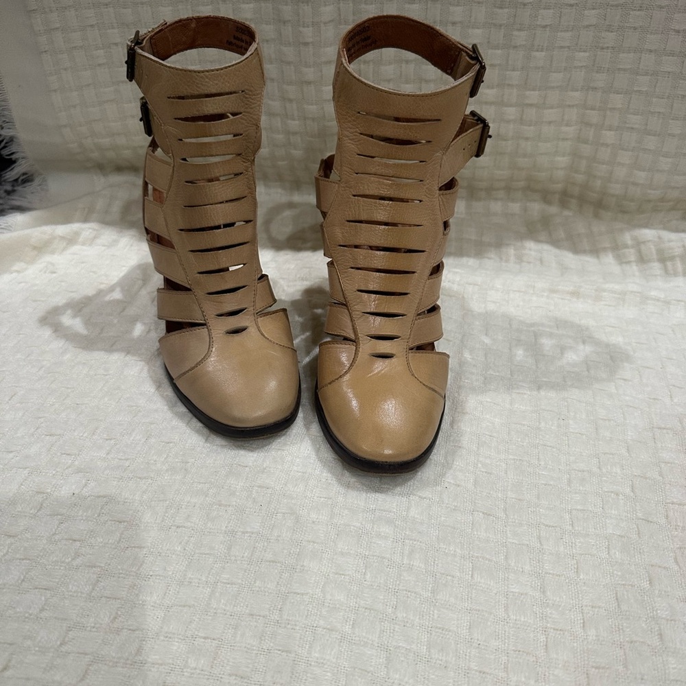 Free People Beige Strappy Heels